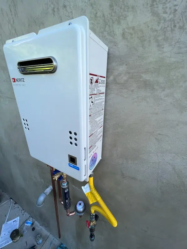 Tankless water heater installation for Lamar Brown homes